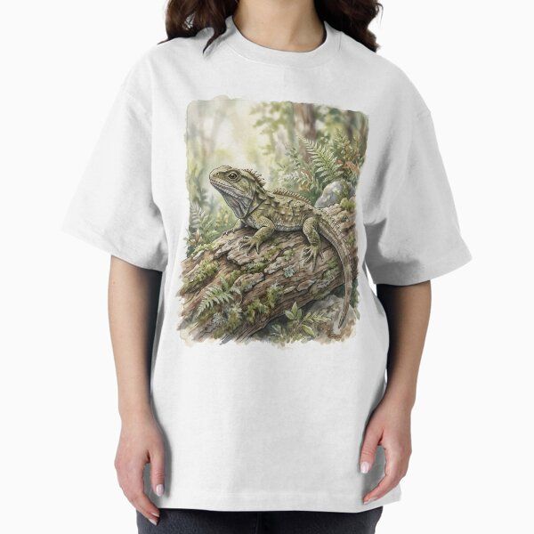 Tuatara Watercolor - New Zealand Reptile Wildlife