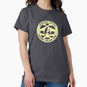 Giraffes united against ceiling fans — graphic tee