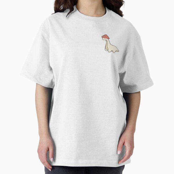 Simple Red and White Mushroom Hat Brontosaurus Dinosaur