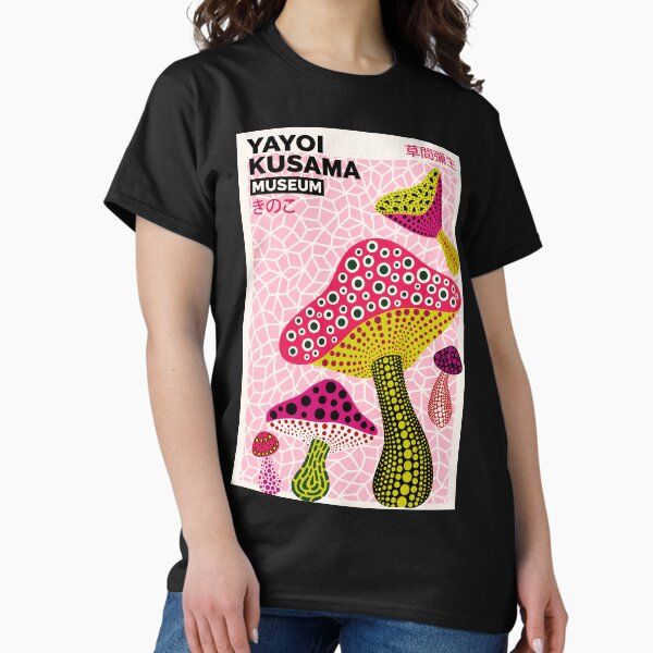 Yayoi Kusama Mushroom Poster - Iconic Polka Dot Fungi Wall Art Print, Kusama Museum Pink Decor