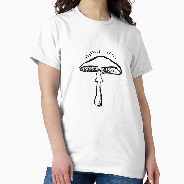 Mystical Mushroom Vintage Botanical Line Art